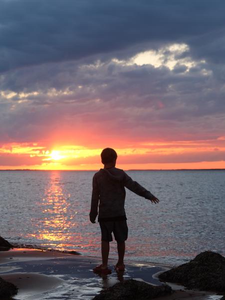 Throwing Rocks at Sunset